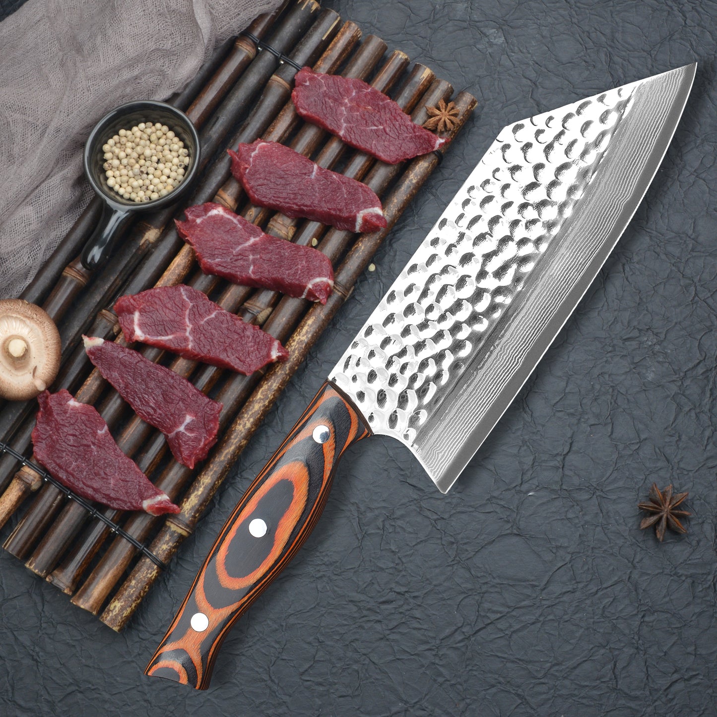 Damascus Butcher Chef Knife Knive Japanese 7 inch VG10 Wooden Handle