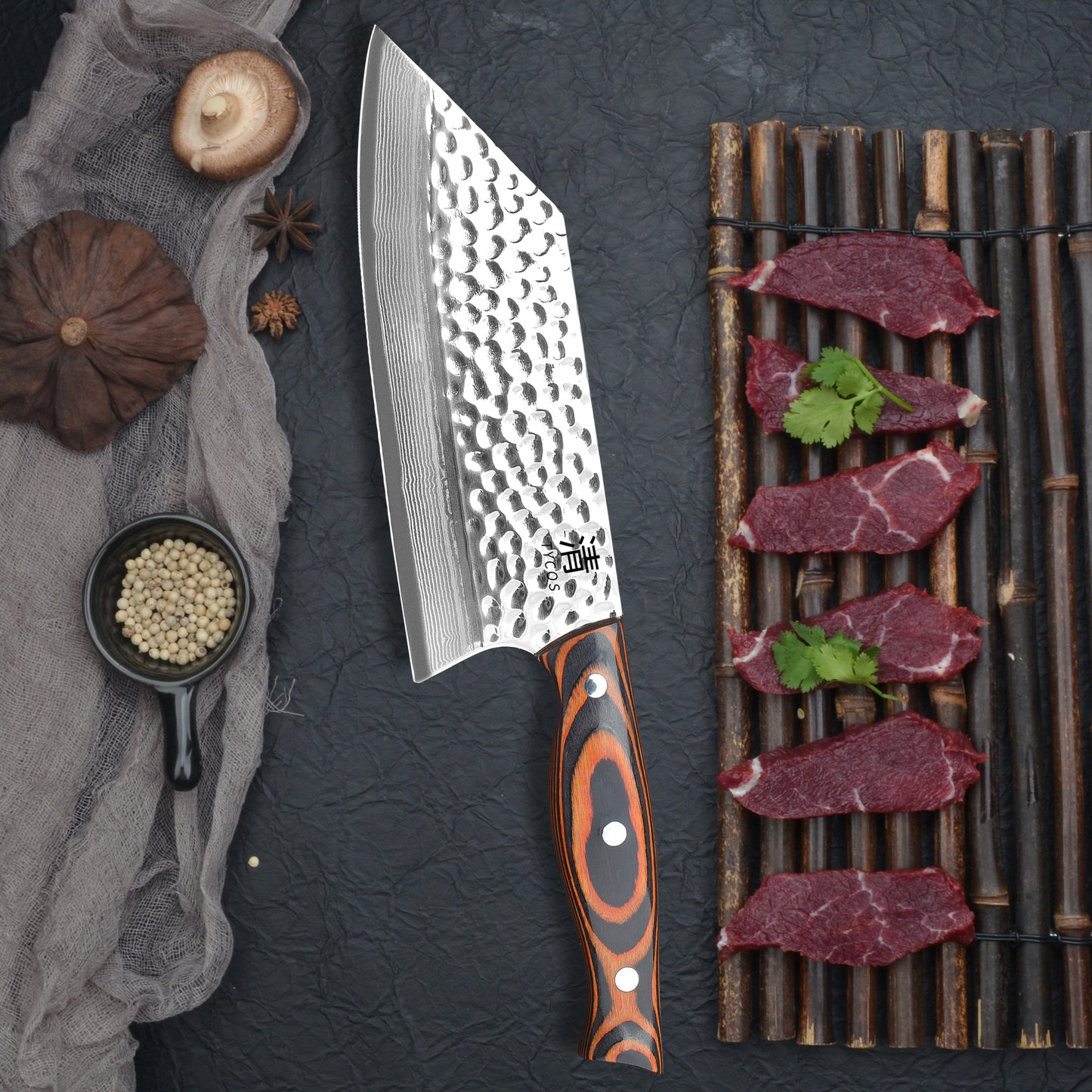 Damascus Butcher Chef Knife Knive Japanese 7 inch VG10 Wooden Handle